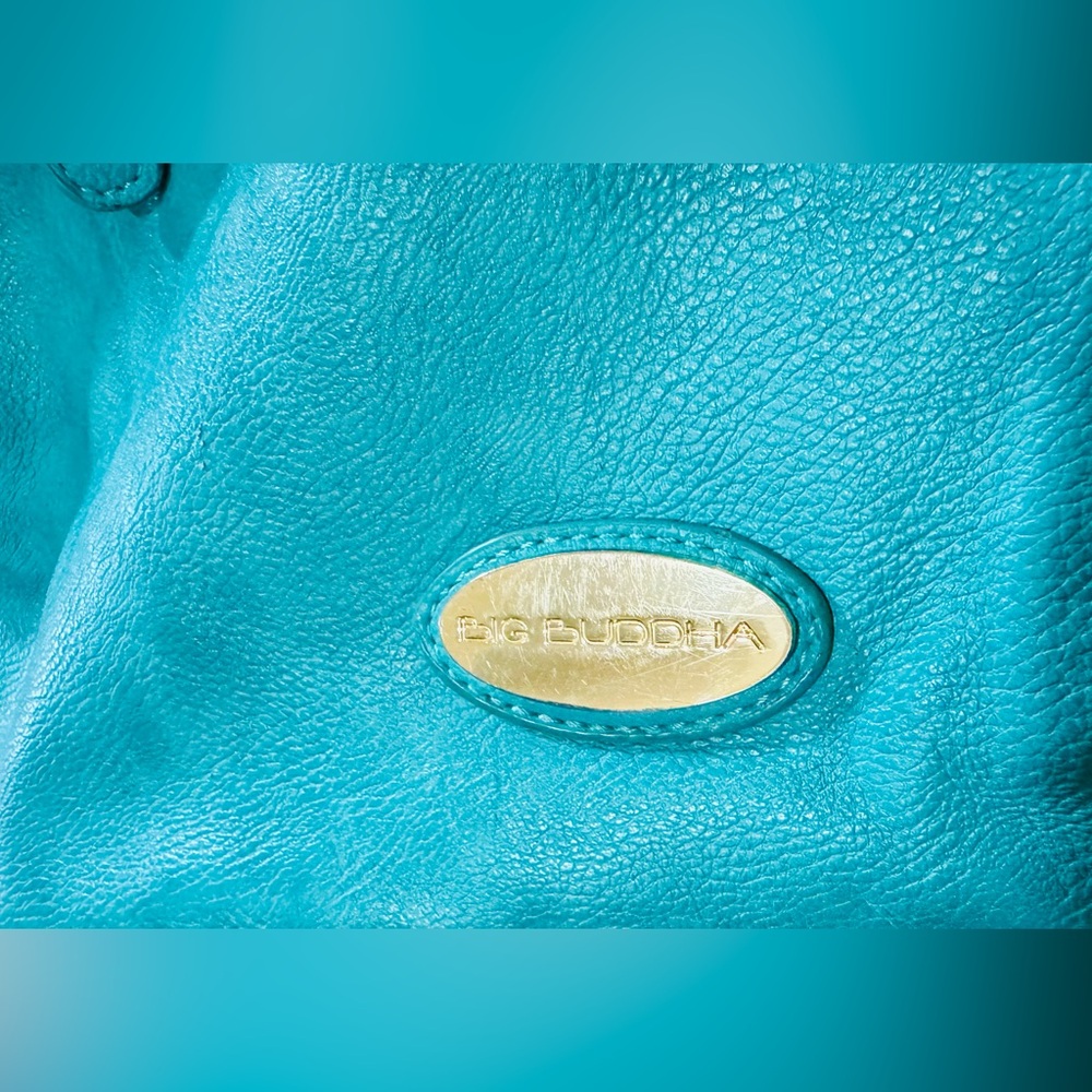 Big Buddha Turquoise Quilted Floral Glam Bag with Gold Chain Accents Luxury - Picture 6 of 16